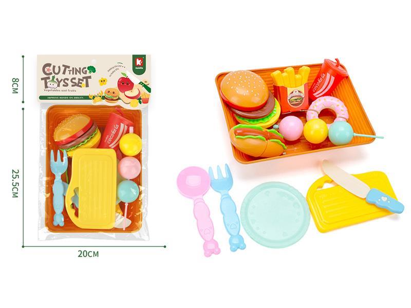 Basket Packing Fast Food Pastry Cutting Toys 12PCS