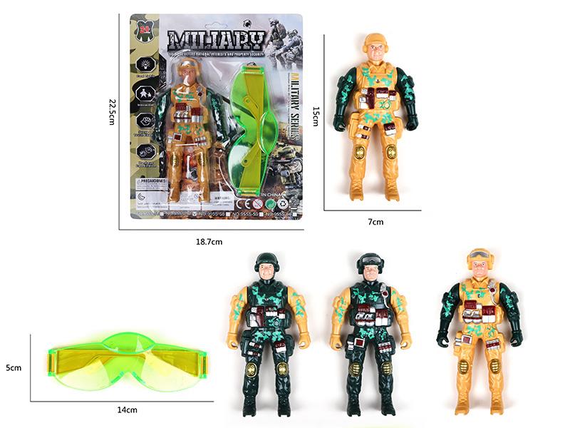 Soldier Toy With Flash Lights + Glasses