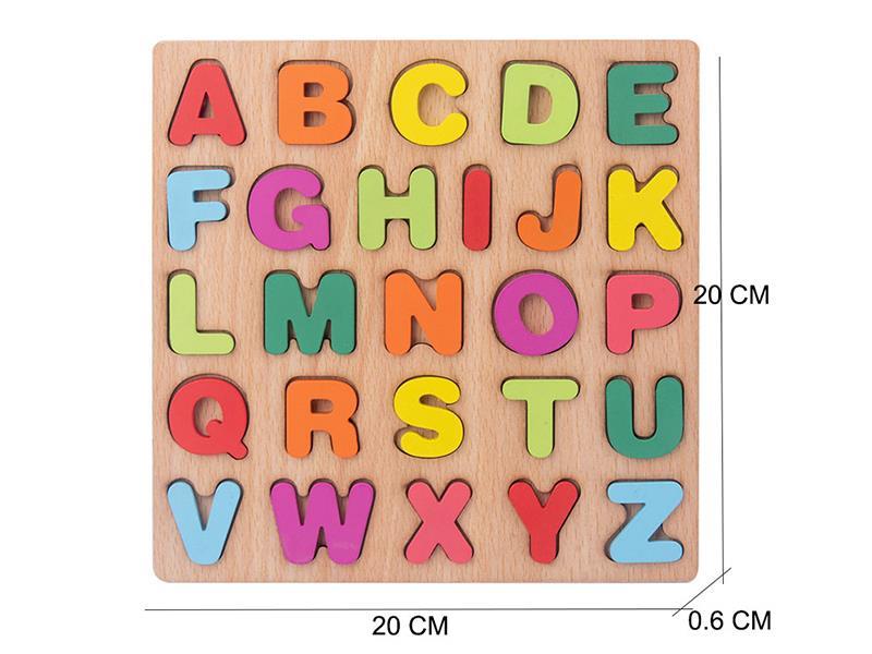 Wooden Jigsaw Alphabet Cognition Puzzle Board Early Education Toy