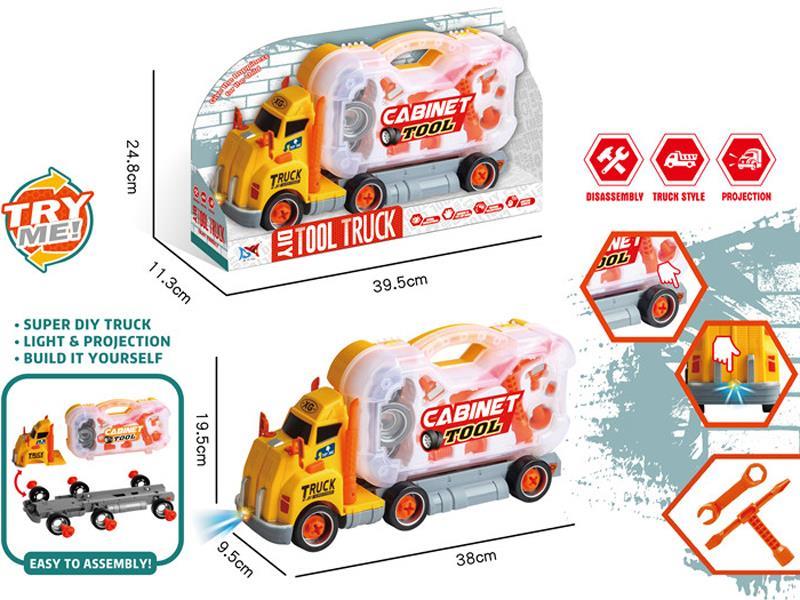 DIY Slide Engineering Vehicle With Light And Music Projection