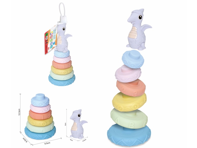 Soft Plastic Dinosaur Stacking Toy 7pcs