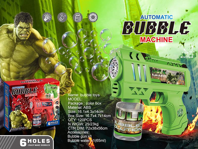 6 Holes Hulk Space Bubble Gun(1*65ML Bubble Water)