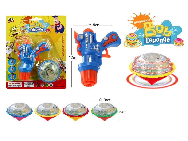 Top Gun Windup Top Toy With Light