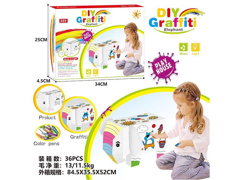 DIY Graffiti Elephant  With Music And Light