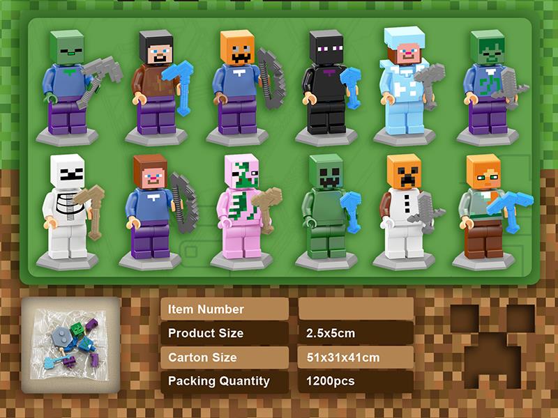 Minecraft Characters Small Particle Building Blocks Doll