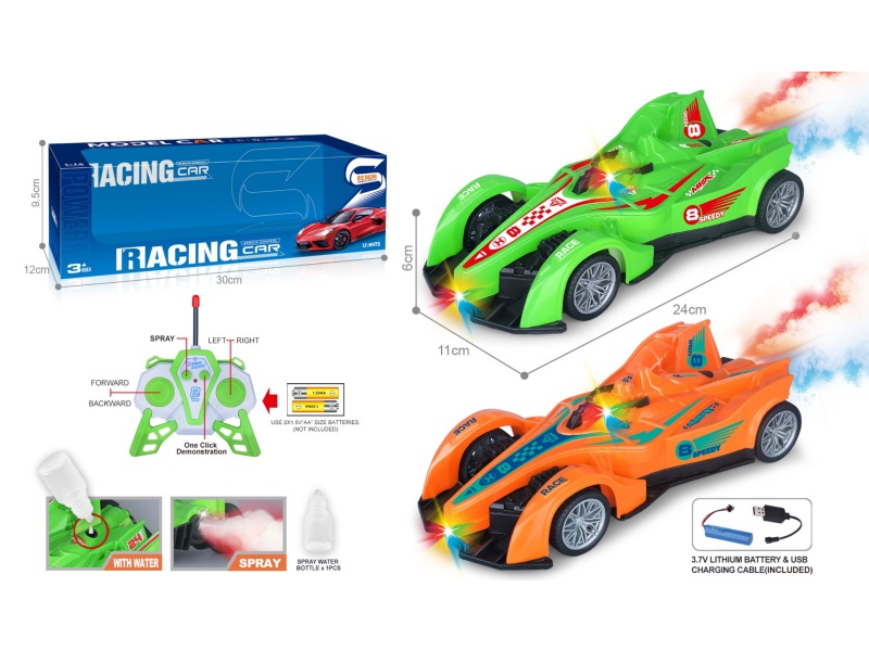 27Mhz 1:16 Six-Channel With Spray Light, One-Click Demonstration Of Spray Painting F1 Equation Remote Control Racing Car (Including Power)