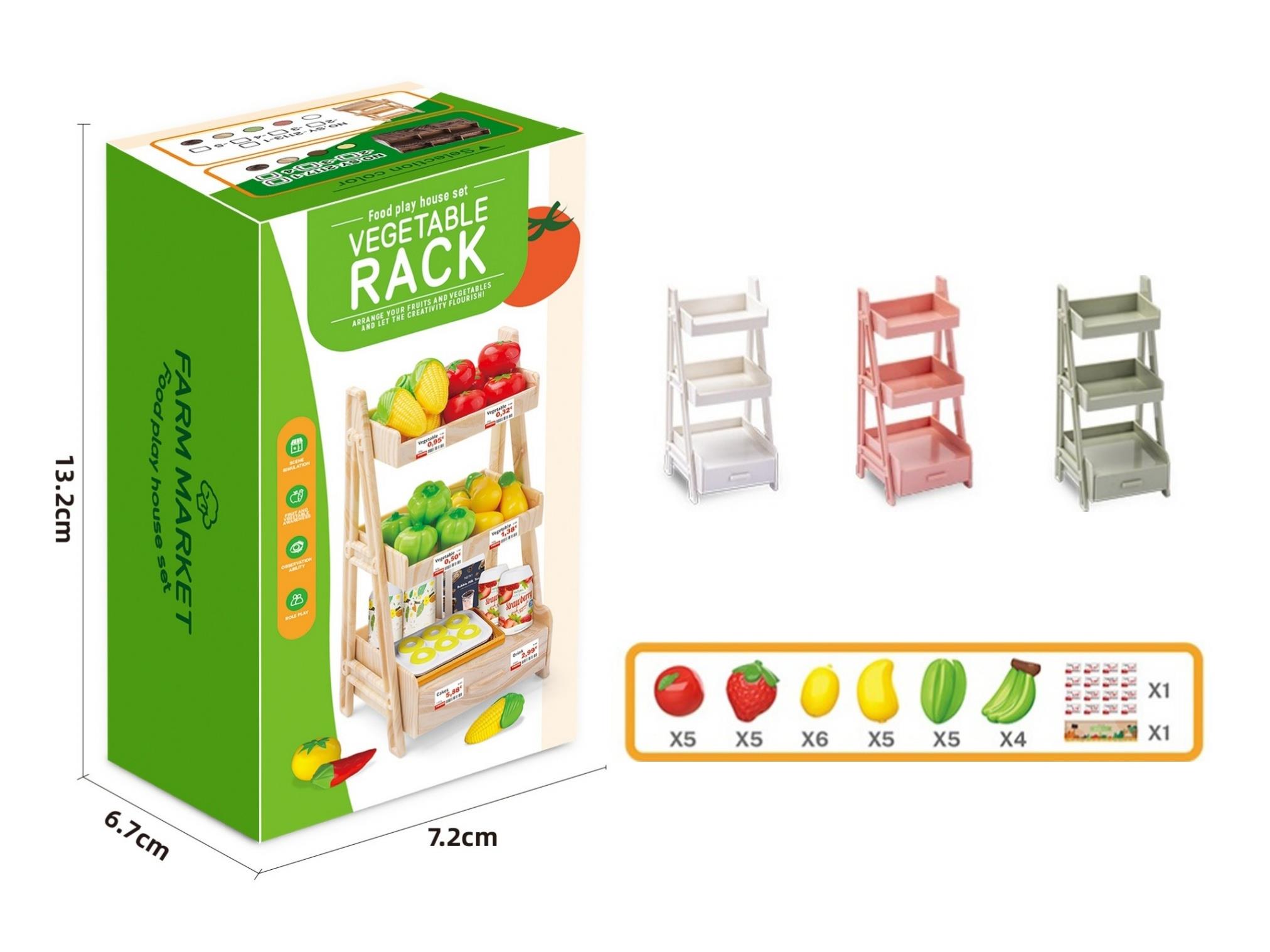 Vegetable Rack With Spray-Painted Fruits Set
