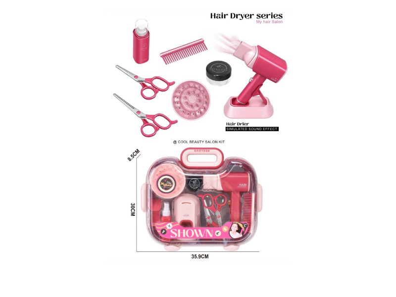 Simulated Hair Care Set (11-Piece Set With Hair Dryer)