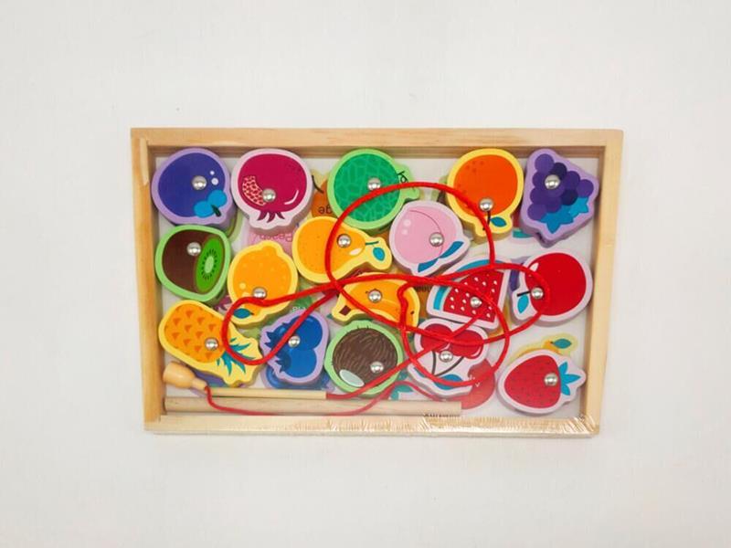 Wooden Jigsaw Puzzle Fruits Fishing Game