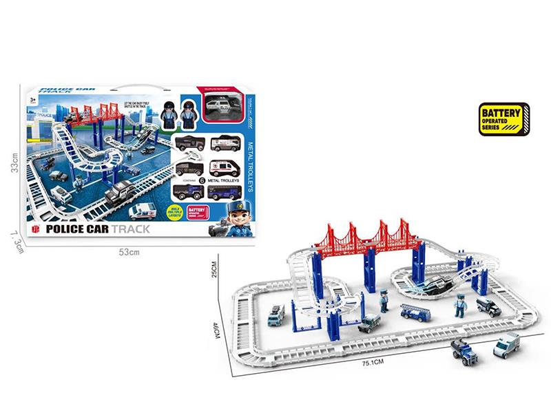 Alloy Police Car Track Toy