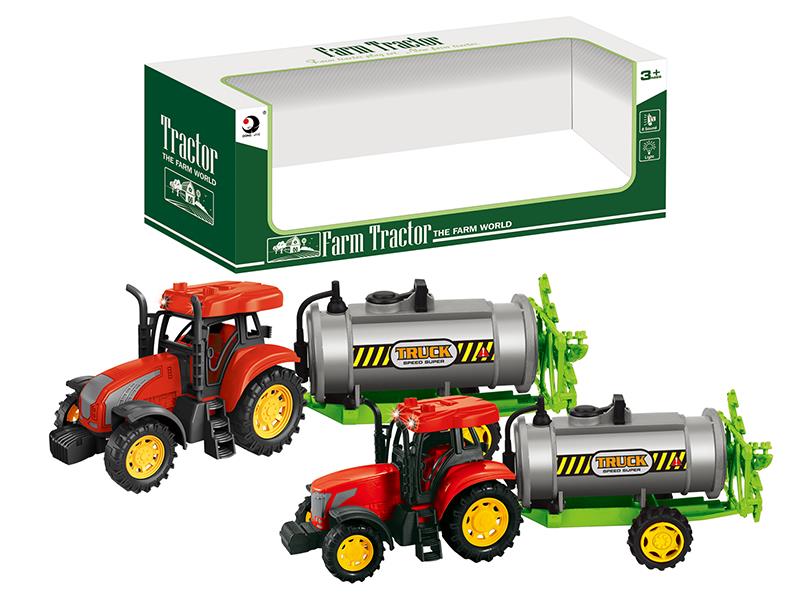 Friction Farm Tractor With Water Tank Trailer(Lights And Music)