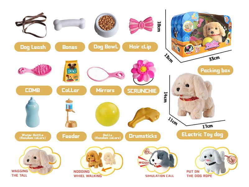 Electric Plush Dog Pet Accessories Set