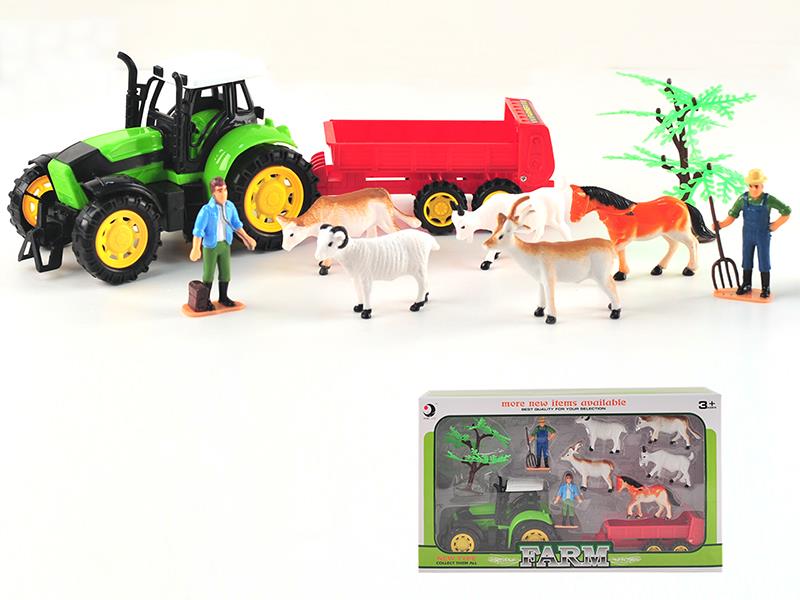 Friction Farm Tractor Play Set