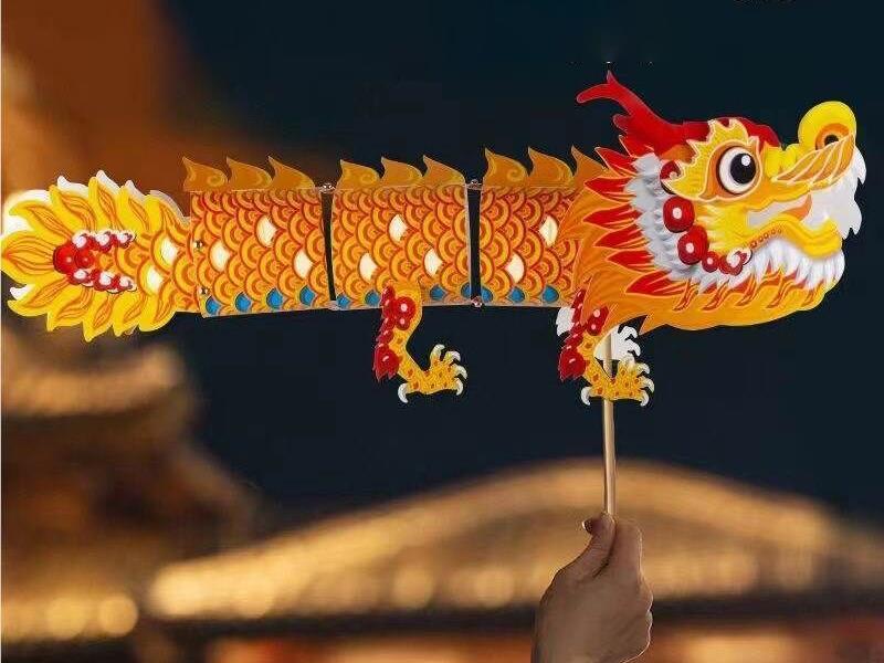 Swing Dragon Dance Toy With Light(Yellow)