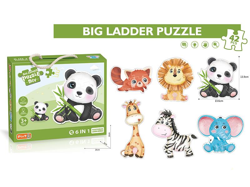6-In-1 Animals Series Puzzle (Playing Puzzle Learn Words)