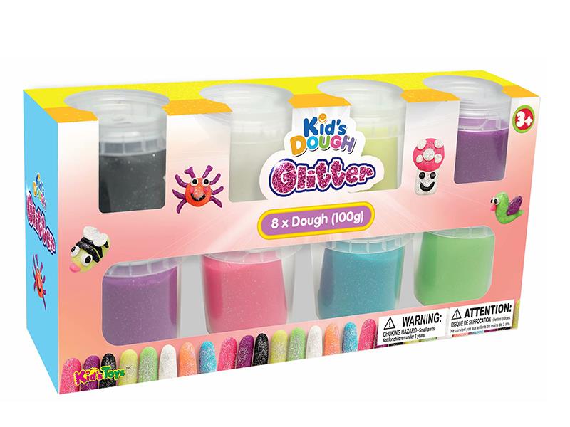 8 x 100g Glitter Clay