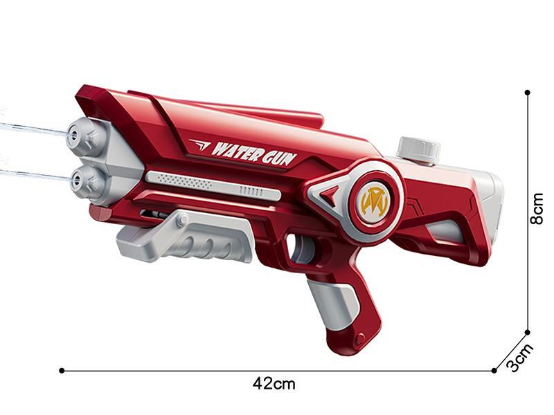 Double Nozzle Air Pump Water Gun, 42Cm Red