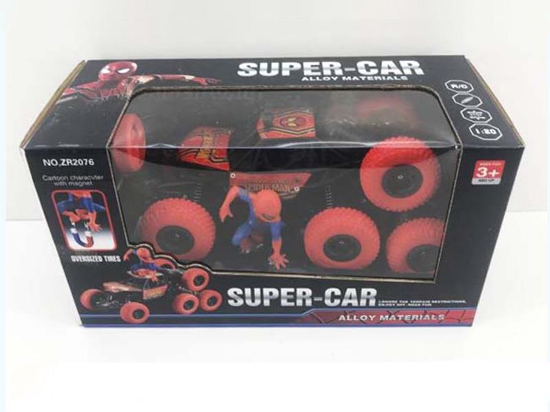 4 Channel Remote Control Six-Wheel Alloy Off-Road Climbing Car(Spider-Man Action Figure)
