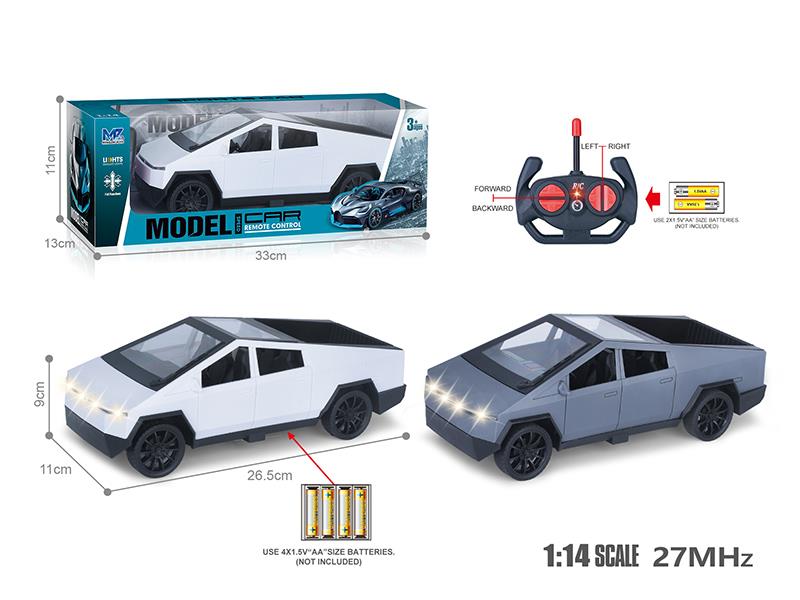 27Mhz 1:14 4-Channel Remote Control Cybertruck Simulated Car With Lights(Not Included Batteries)