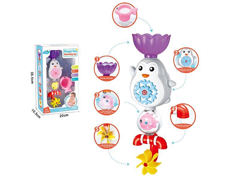Bathroom Penguin Rotating Toy