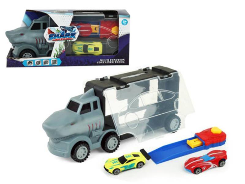 Shark Slide Storage Container Truck With 2 Small Cars ,Launcher