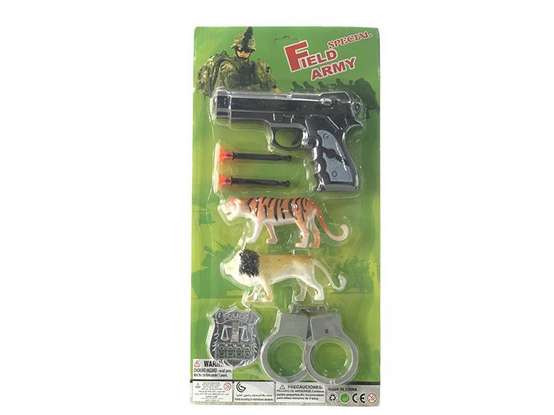 Needle Gun + Animals + Badge, Handcuffs