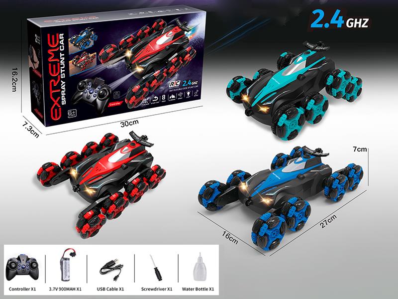 2.4G Remote Control 8-Wheel Spray Drift Stunt Car With Light/Music/Spray