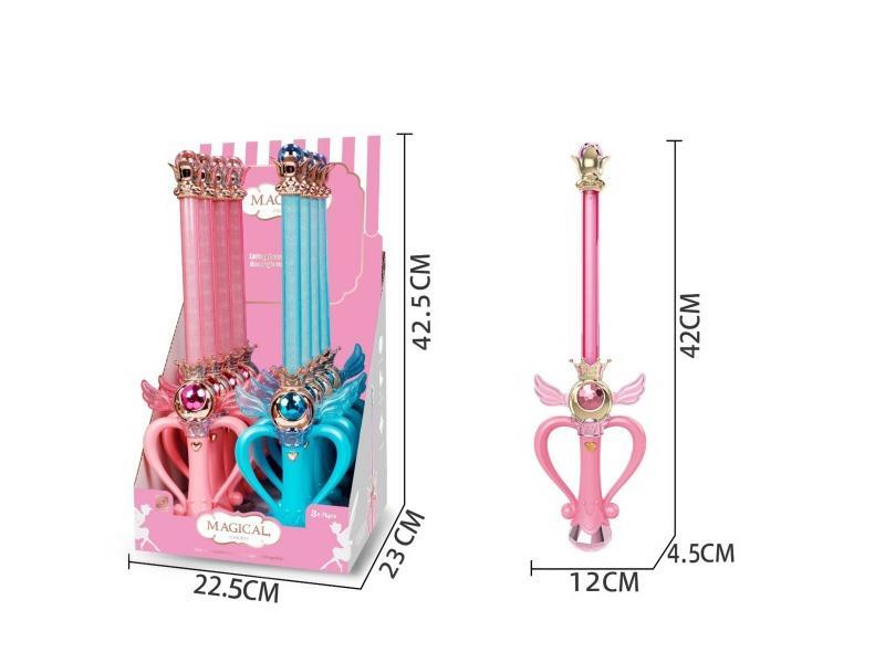 Girl'S Seven-Color Sound And Light Music Magic Sword (2-Color Mixed Set)