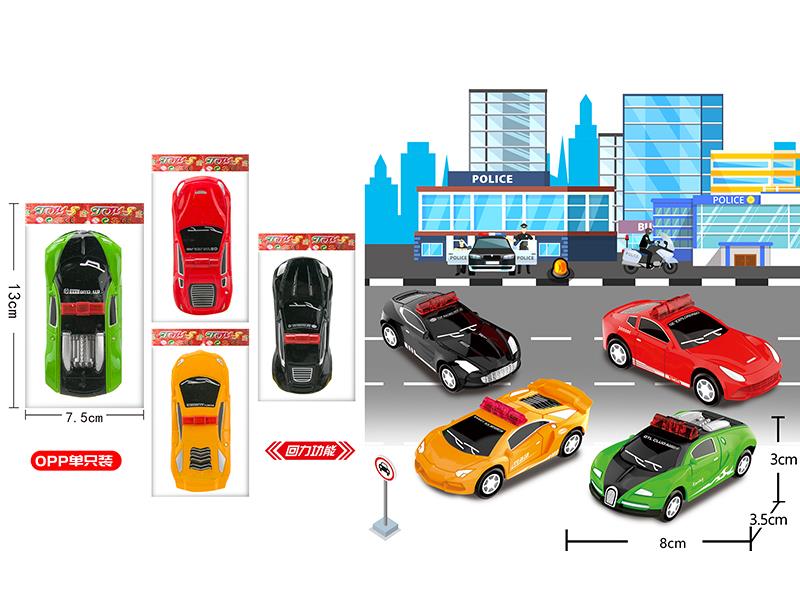 Pull Back Police Car 1pcs