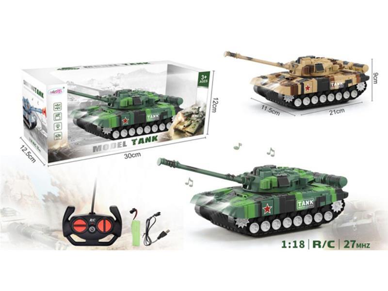 1:18 4CH R/C Simulated Tank With Light And Music