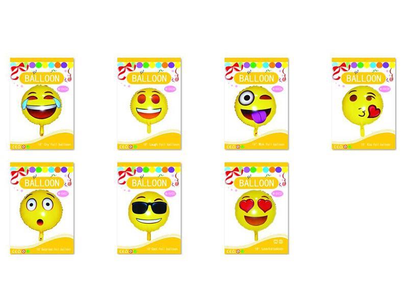 18-Inch Balloons, 7 Mixed Expressions