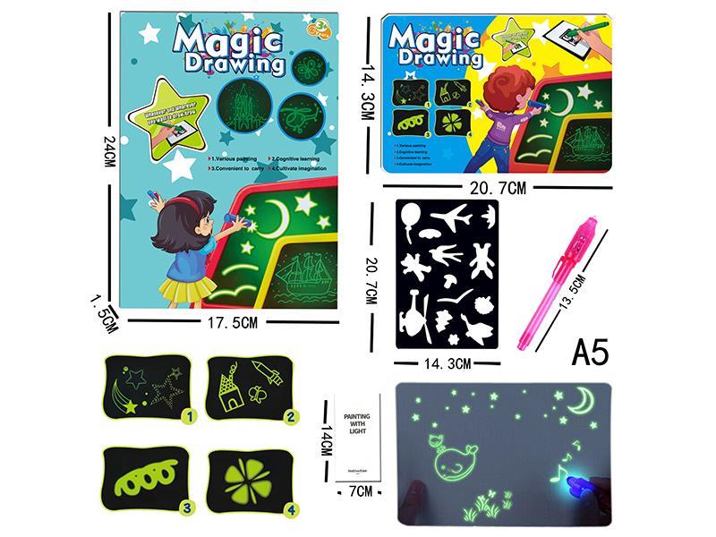 Glow In The Dark Graffiti Drawing Board(Girl)