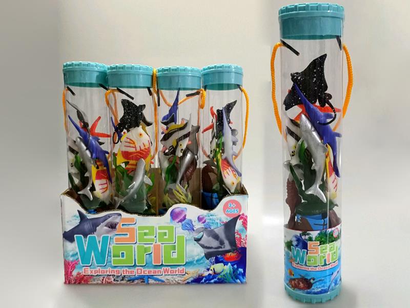 8 PVC Spray-Painted Sea Animals Set 12 PVC Cylinder