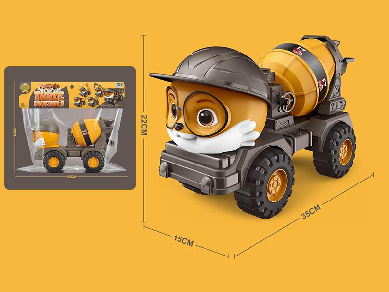 Large Size Three Squirrel Slide Engineering Truck