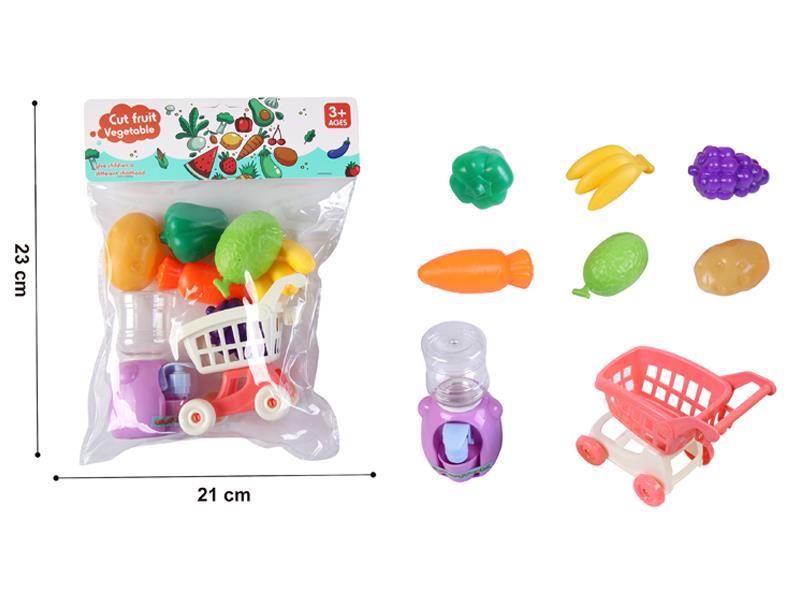 Fruit And Vegetable Shopping Cart+Water Dispenser