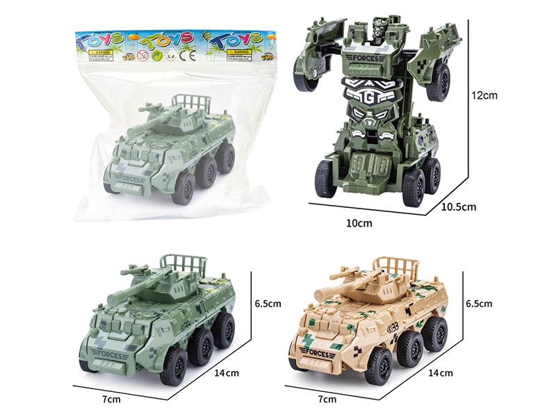 Friction Crash Deformation Military Armored Car 1PCS