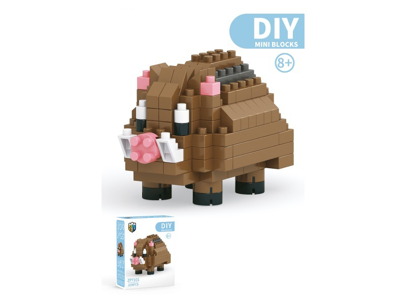 Wild Boar Building Blocks Animal Series 109 PCS
