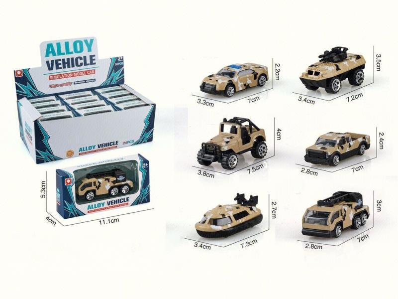 6 Sliding Army Alloy Scooters (24 Pieces)