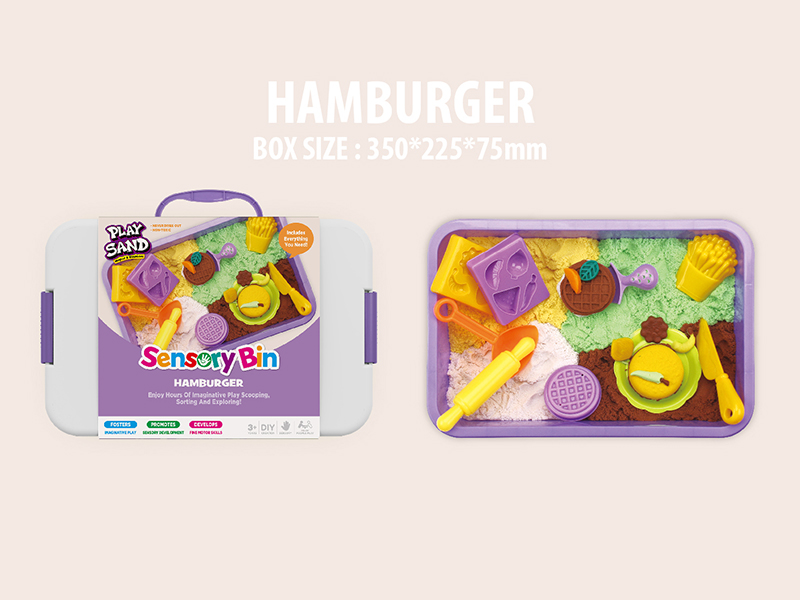 Play Sand Sensory Box Burger Set