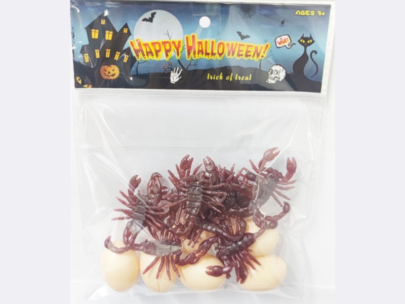 Halloween Easter Scorpion + Small Eggs, Small Scorpion 12Pcs Small Eggs 6Pcs