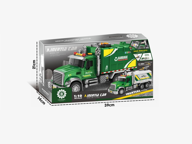 Inertial A Car Sound Light Garbage Truck With Spray