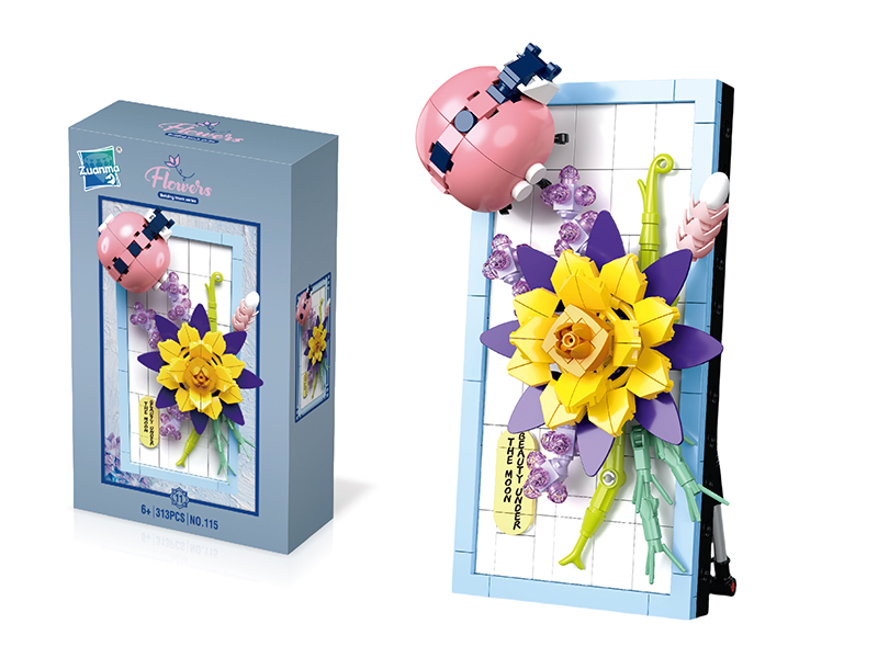Flower Painting Ornament Building Blocks 313PCS
