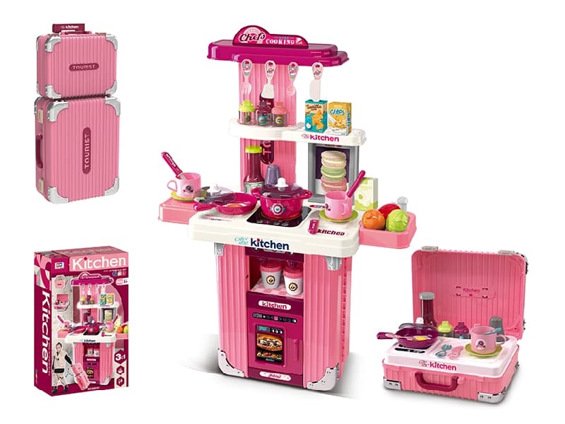 Kitchen Cooking Play Set Trolley Case