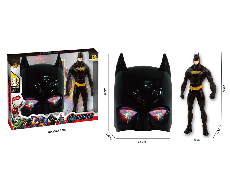 Batman Mask With Lights + Action Figure