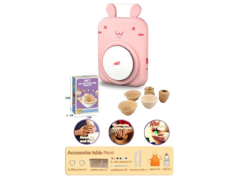 Pet Pottery Machine. -Pink Rabbit