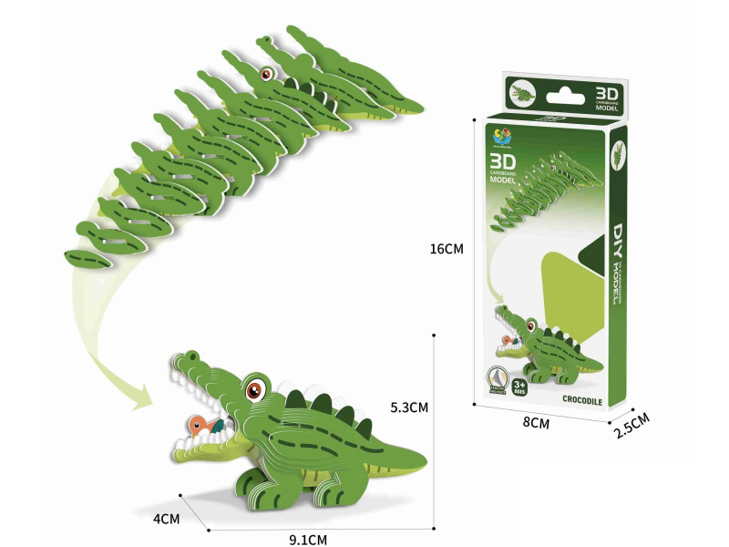 3D Animal Solid Puzzle - Crocodile Components 30 PCS