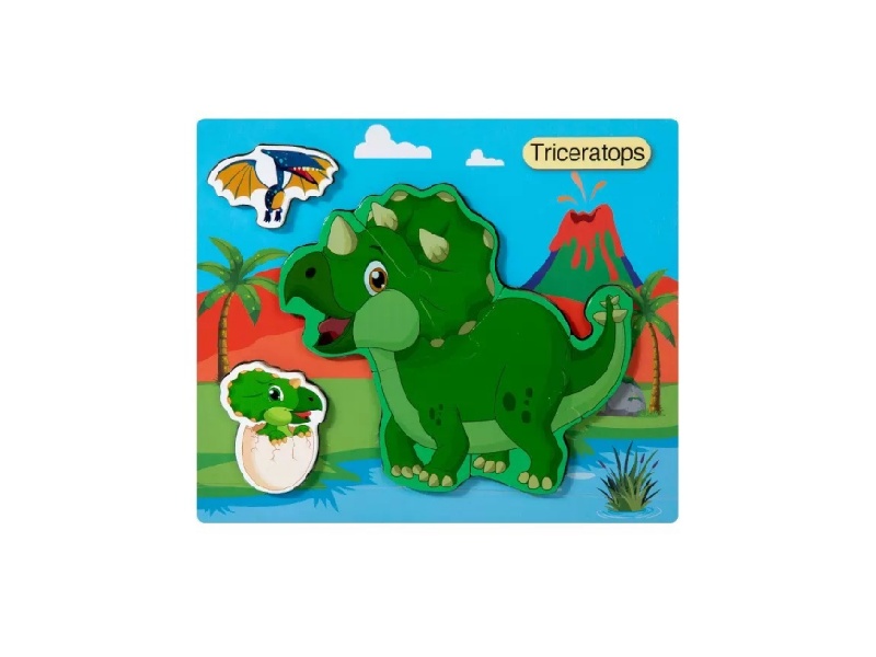 Wooden 3D Jigsaw Puzzle - Triceratops