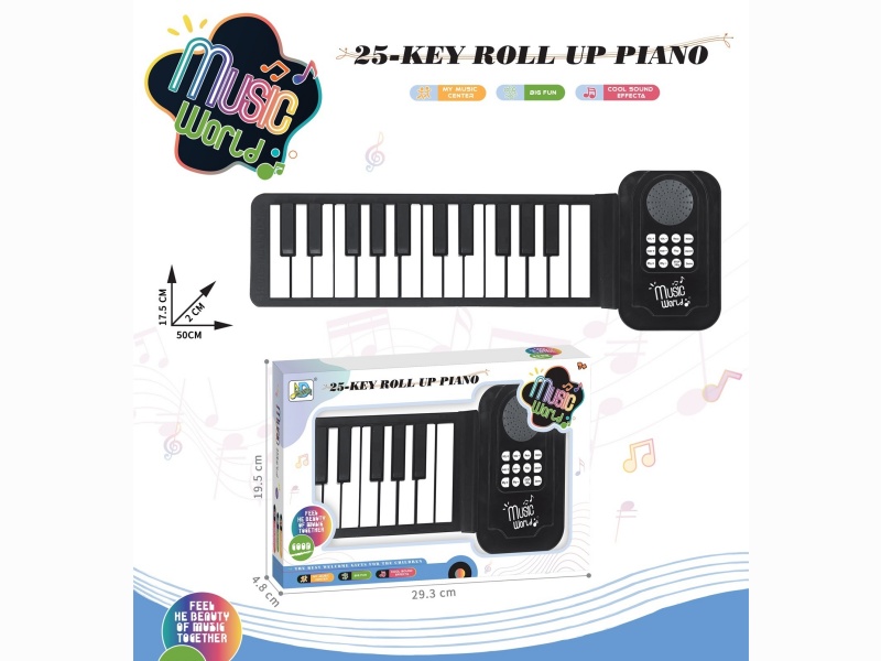 Black And White Piano With 25 Keys