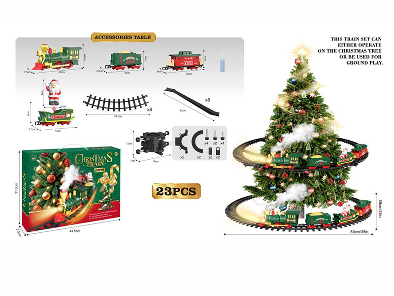 Hanging To The Christmas Tree Rail Train Toys 23pcs