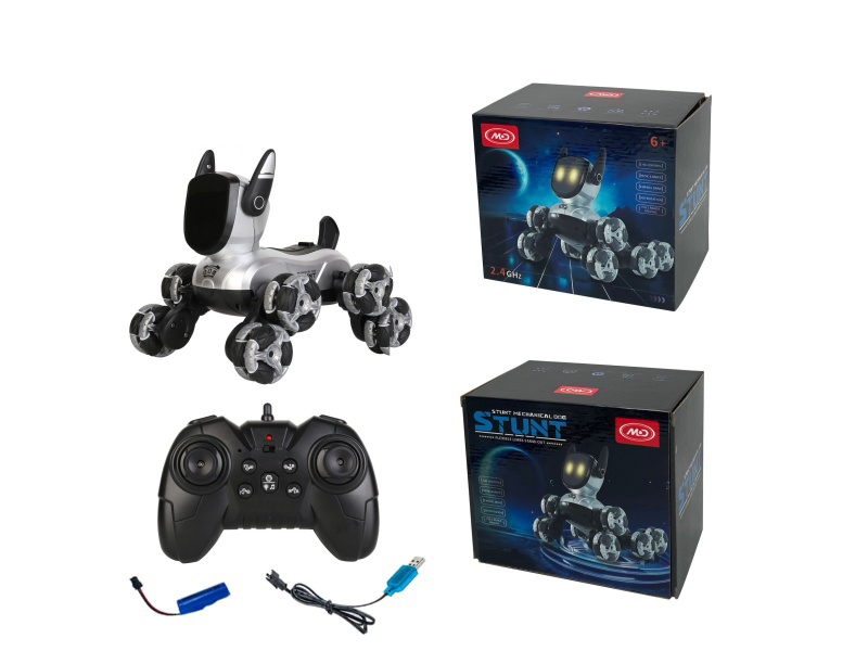 Remote Control Small Size Stunt 8-Wheel Robot Dog